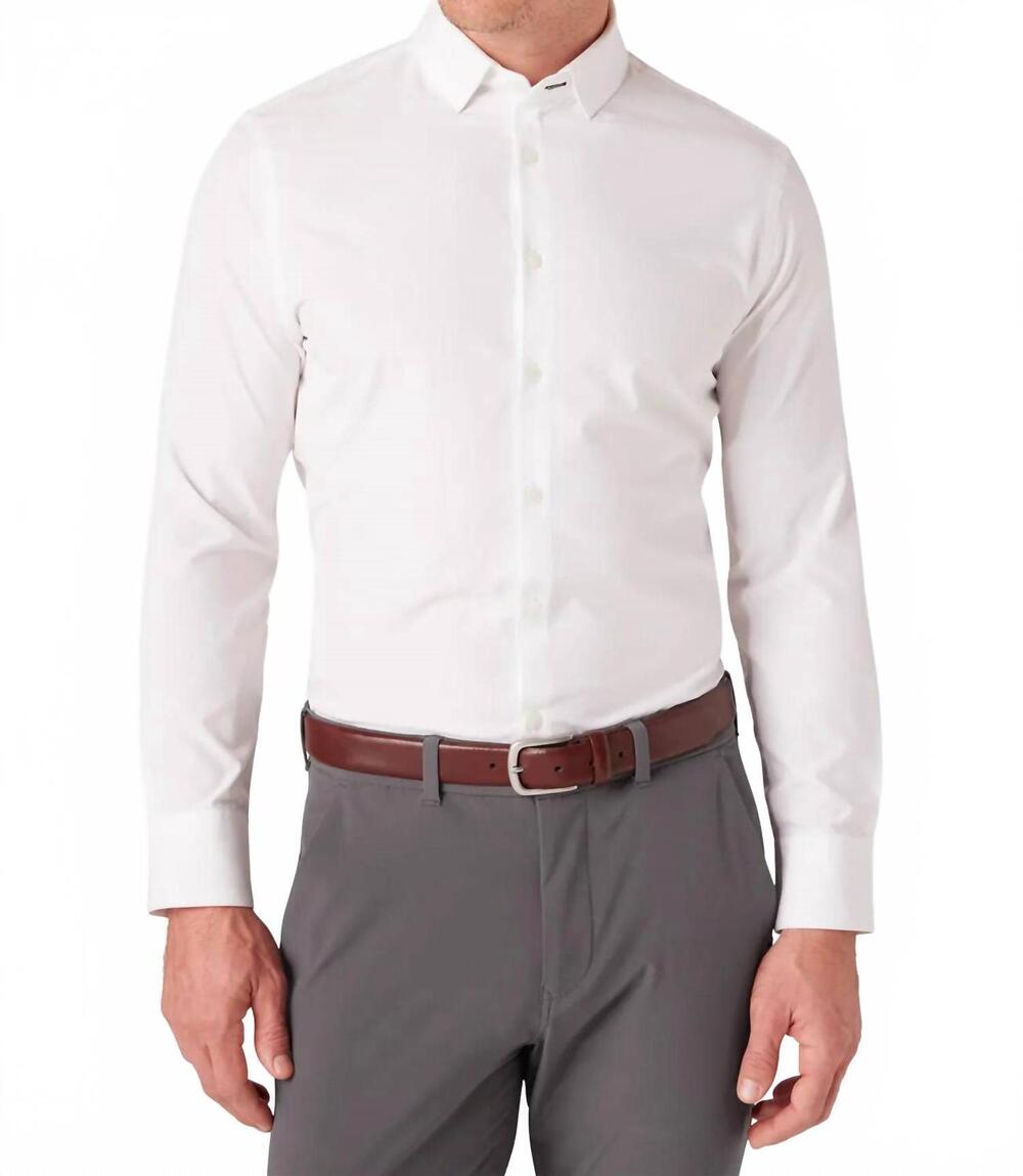 NEW MIZZEN + MAIN leeward dress shirt in white
